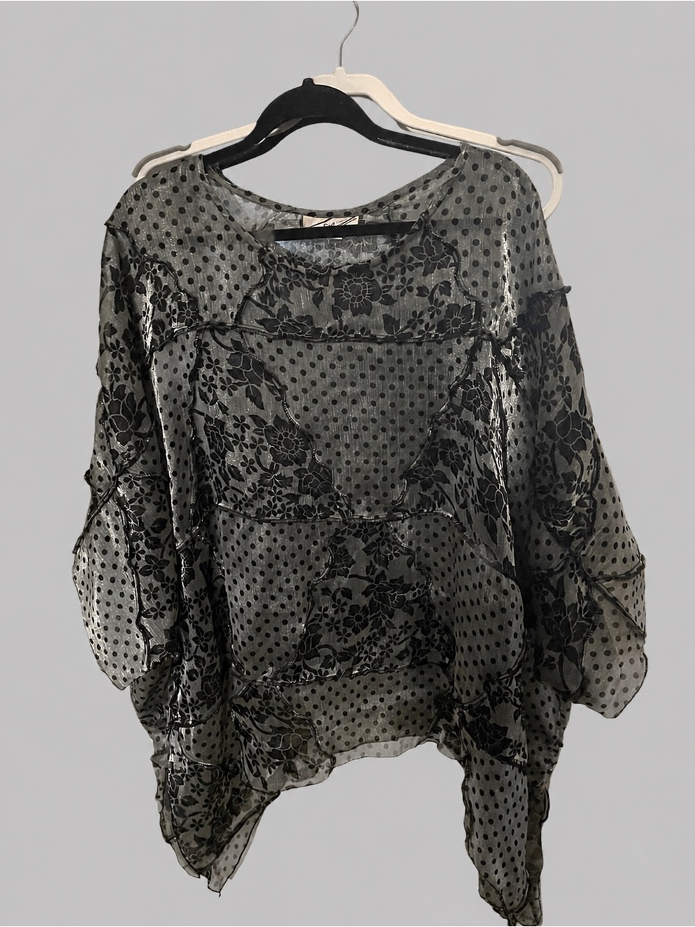 Sterling Styles - Boho Sheer Patchwork Blouse